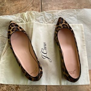 Pointy Toe Flat Haircalf in Rich Mahogany
